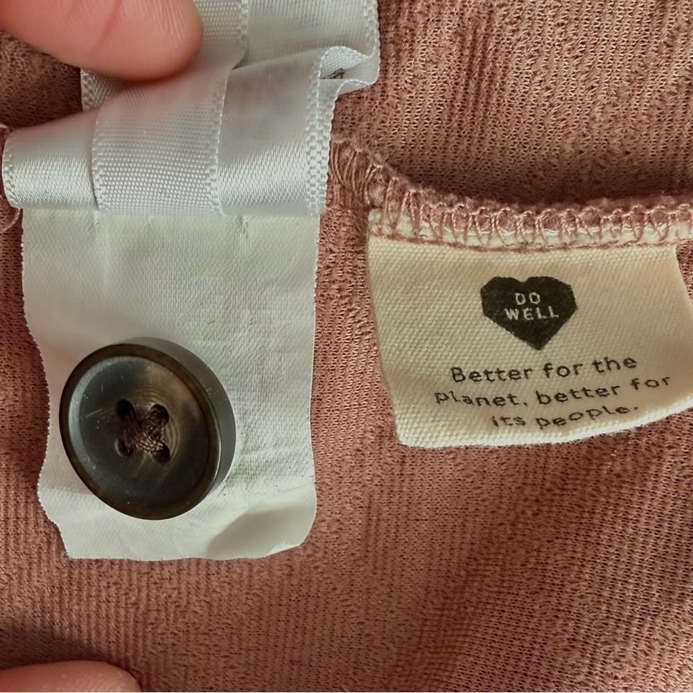 Madewell (Re)sourced Quilted Crop Cardigan Sweatshirt Faded Mauve Size L - Picture 10 of 10